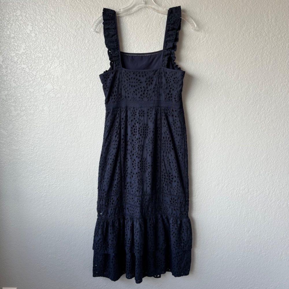 *FIRM PRICE* Banana Republic eyelet pinafore tiered ruffle dress - Picture 3 of 11
